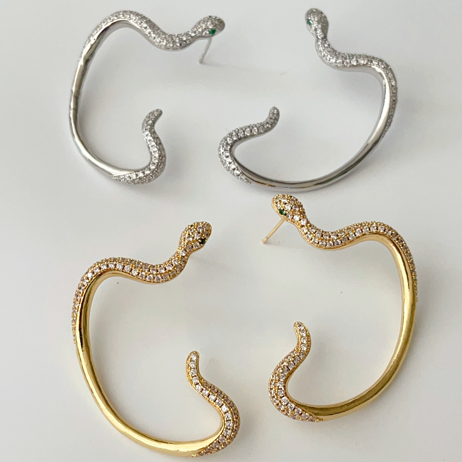 Pave snake earrings cuff