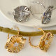 Lotus hoops earrings