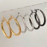 Simple zircon hoops earings