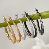 Simple zircon hoops earings