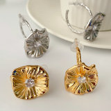 Lotus hoops earrings