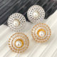 Pave pearl earrings stud