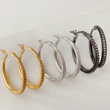 Simple zircon hoops earings