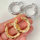 Metal twist hoops earrings