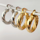 Metal twist hoops earrings