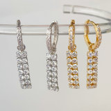 Zircon chain tassel earrings