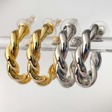 Metal twist hoops earrings