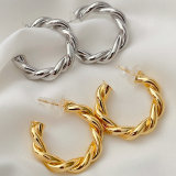 Metal twist hoops earrings