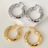 Metal twist hoops earrings