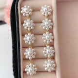 White flower pearl earrings
