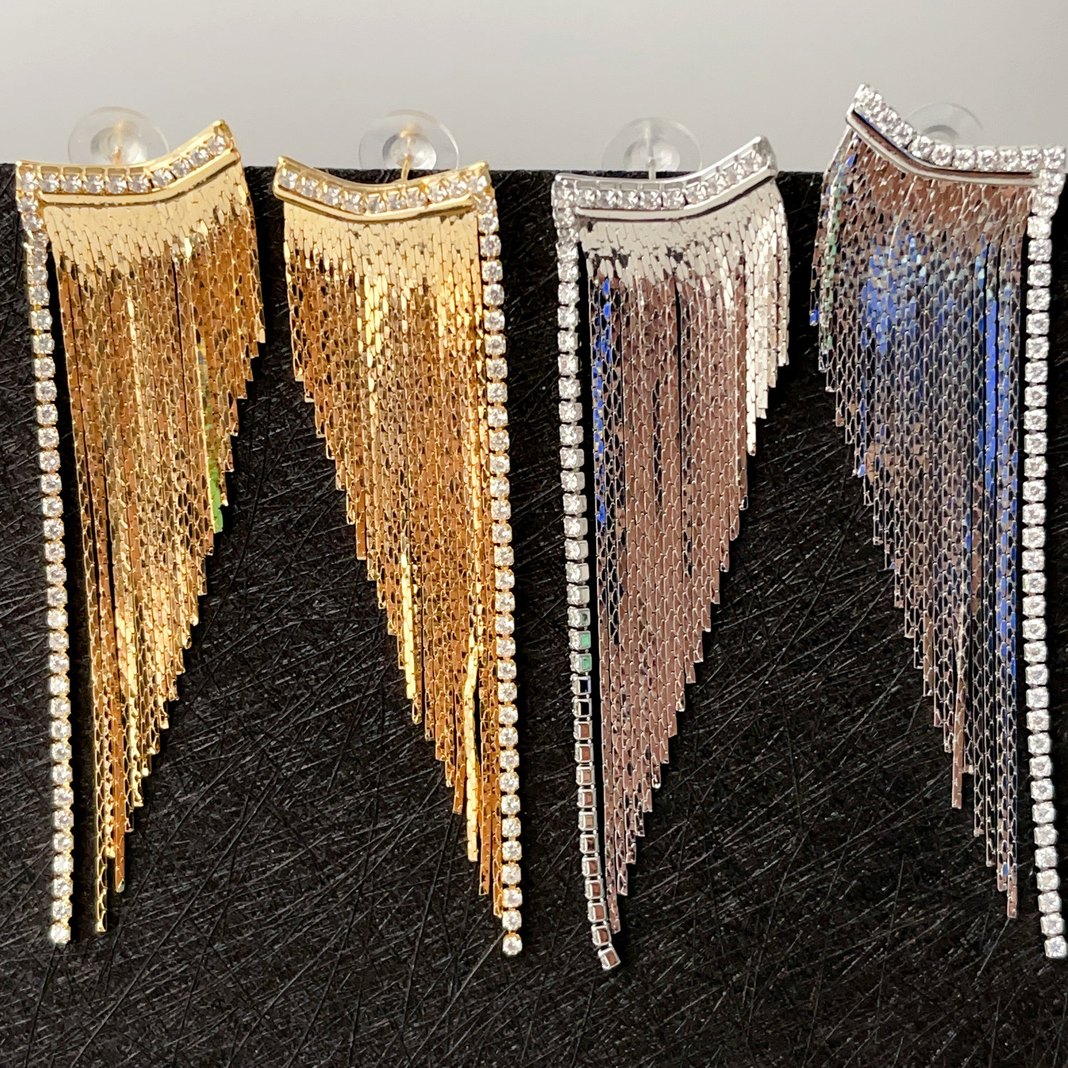 Fashion zircon long earrings