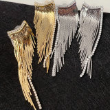 Fashion zircon long earrings