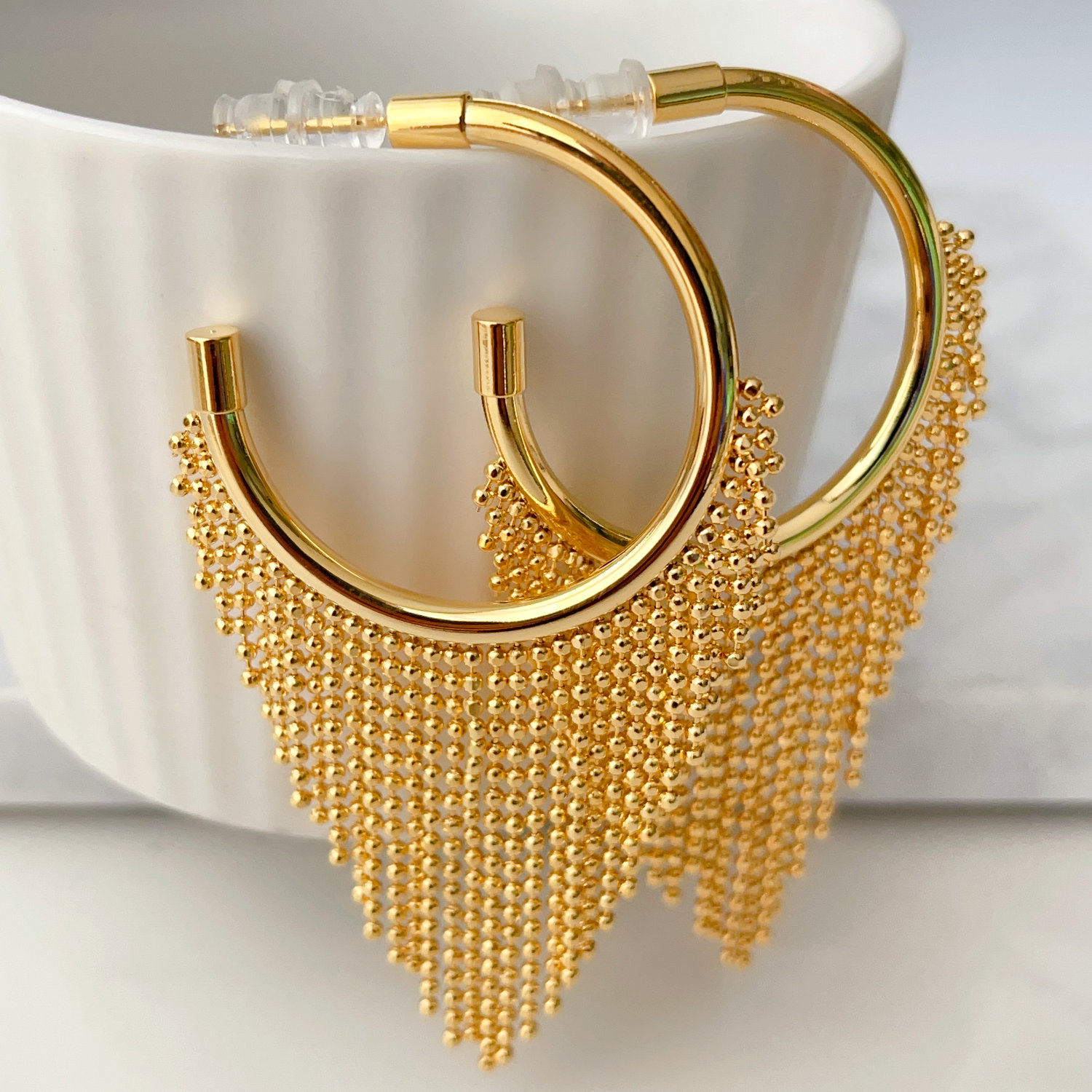 Small beads tassel hoops