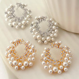 Pearl zircon earrings