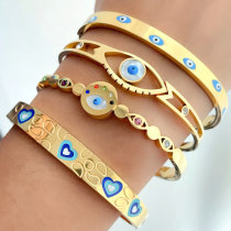 18K Gold Plated Stainless Steel Evil Eye Bracelet