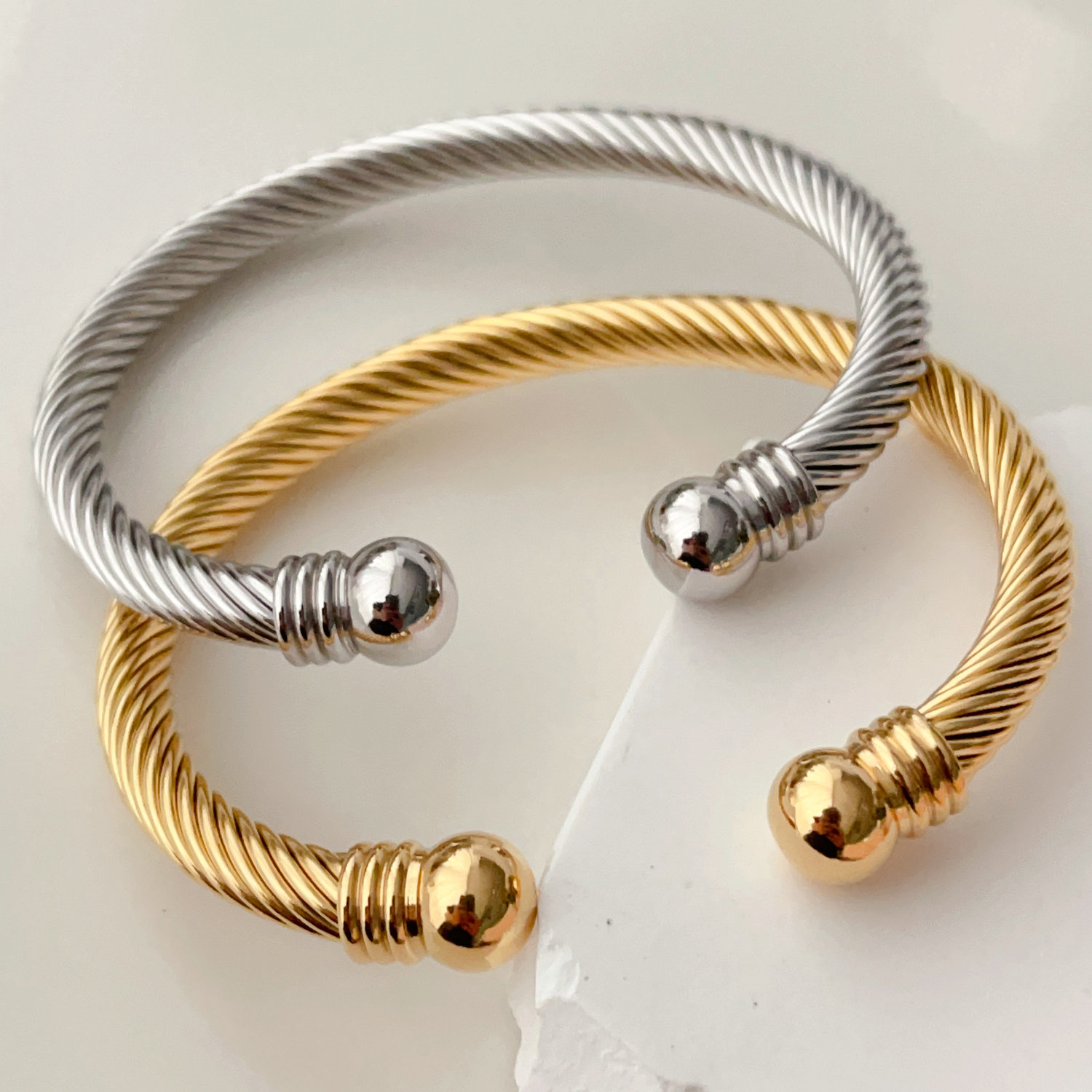 Stainless Steel Twist Bangle