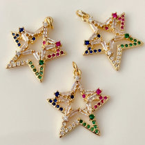 Colorful pave star charm
