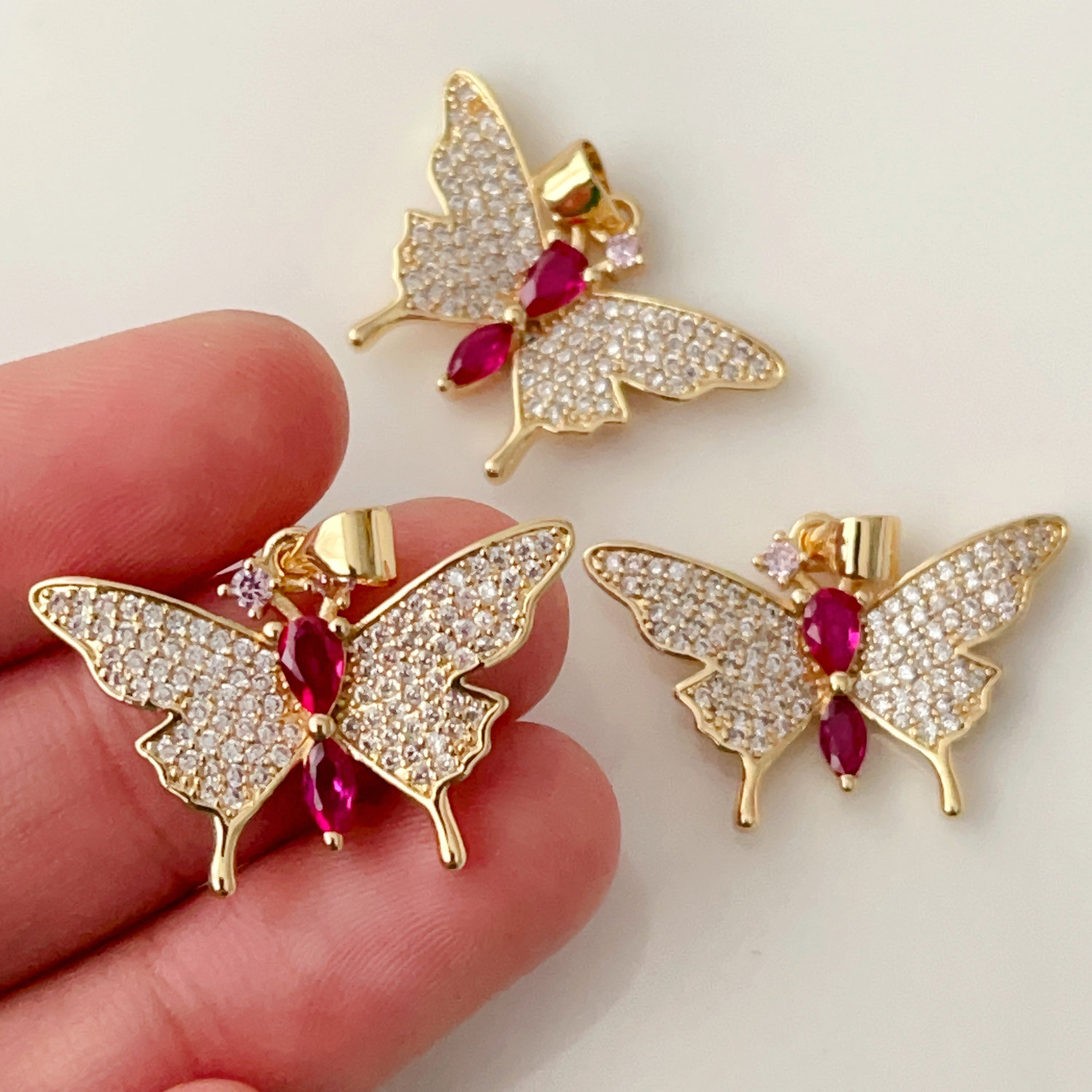 Pave Butterfly Charm