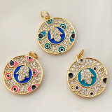 Enamel hamsa pendant