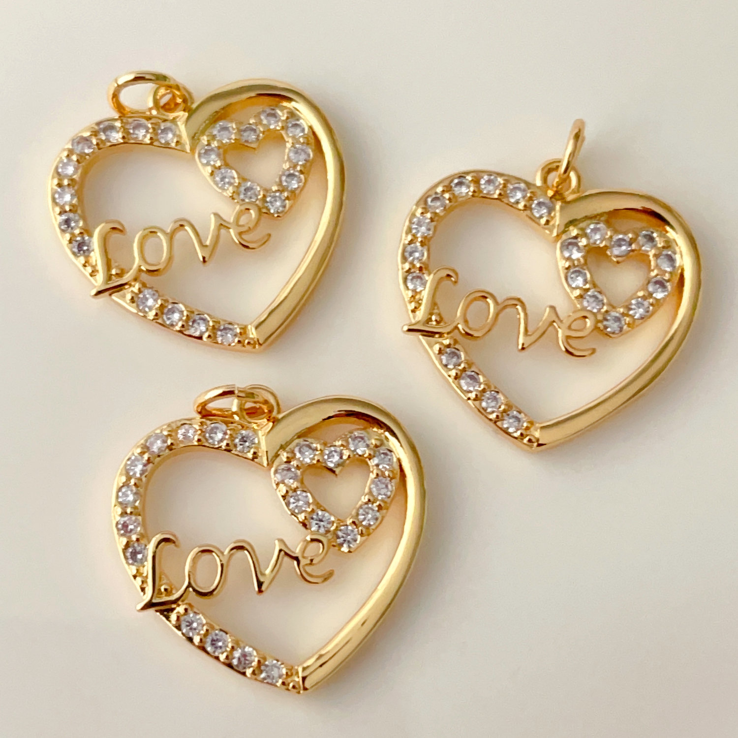 Pave lover heart charm