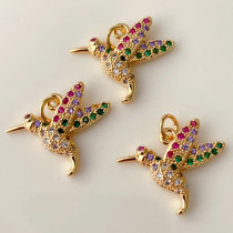 Colorful zircon bird charm