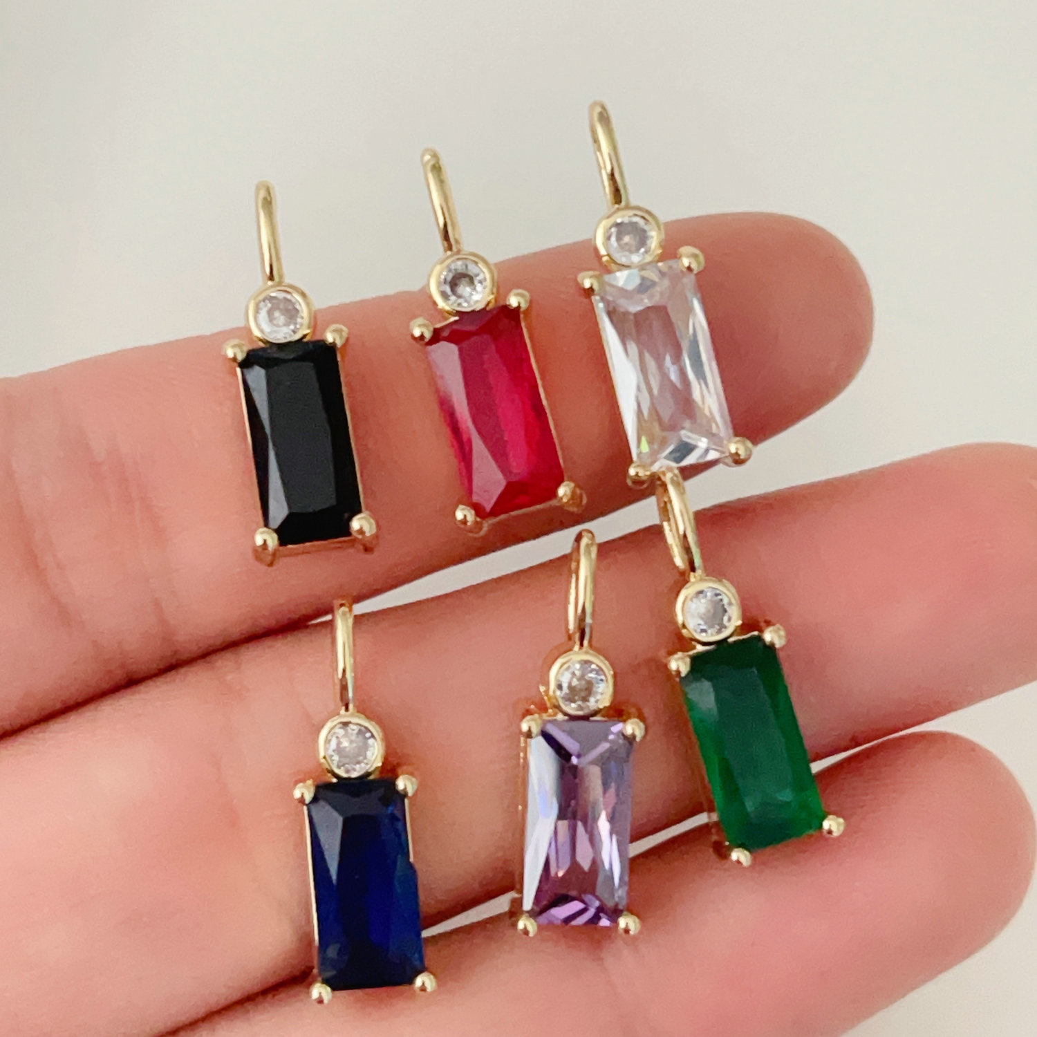 Pave zircon long charm