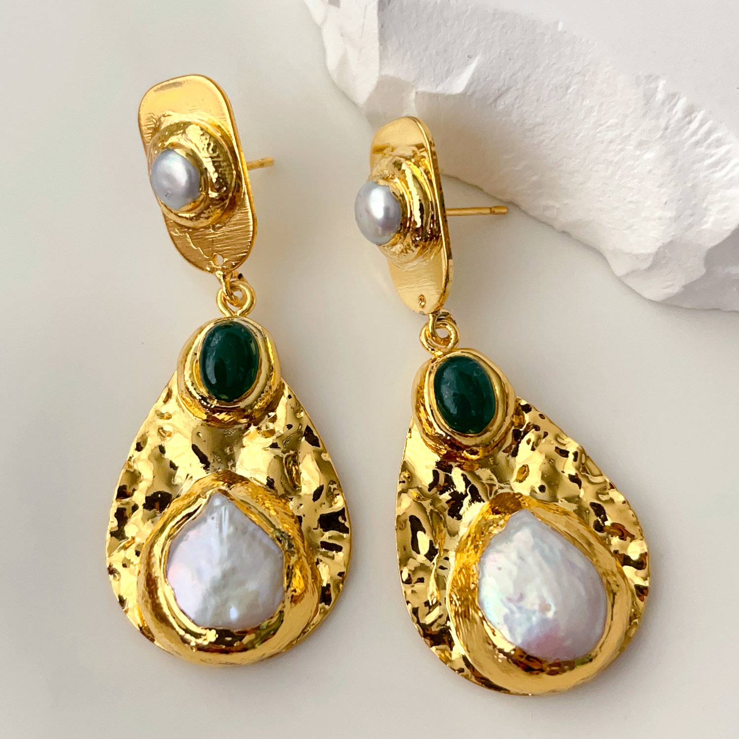18k Gold plated pearl earrings