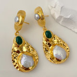 18k Gold plated pearl earrings