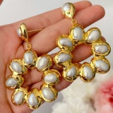 Gold fresh water pearl earrings