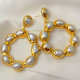 Fresh water pearl round pearl earrings