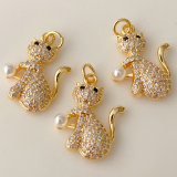 Pave cat charm