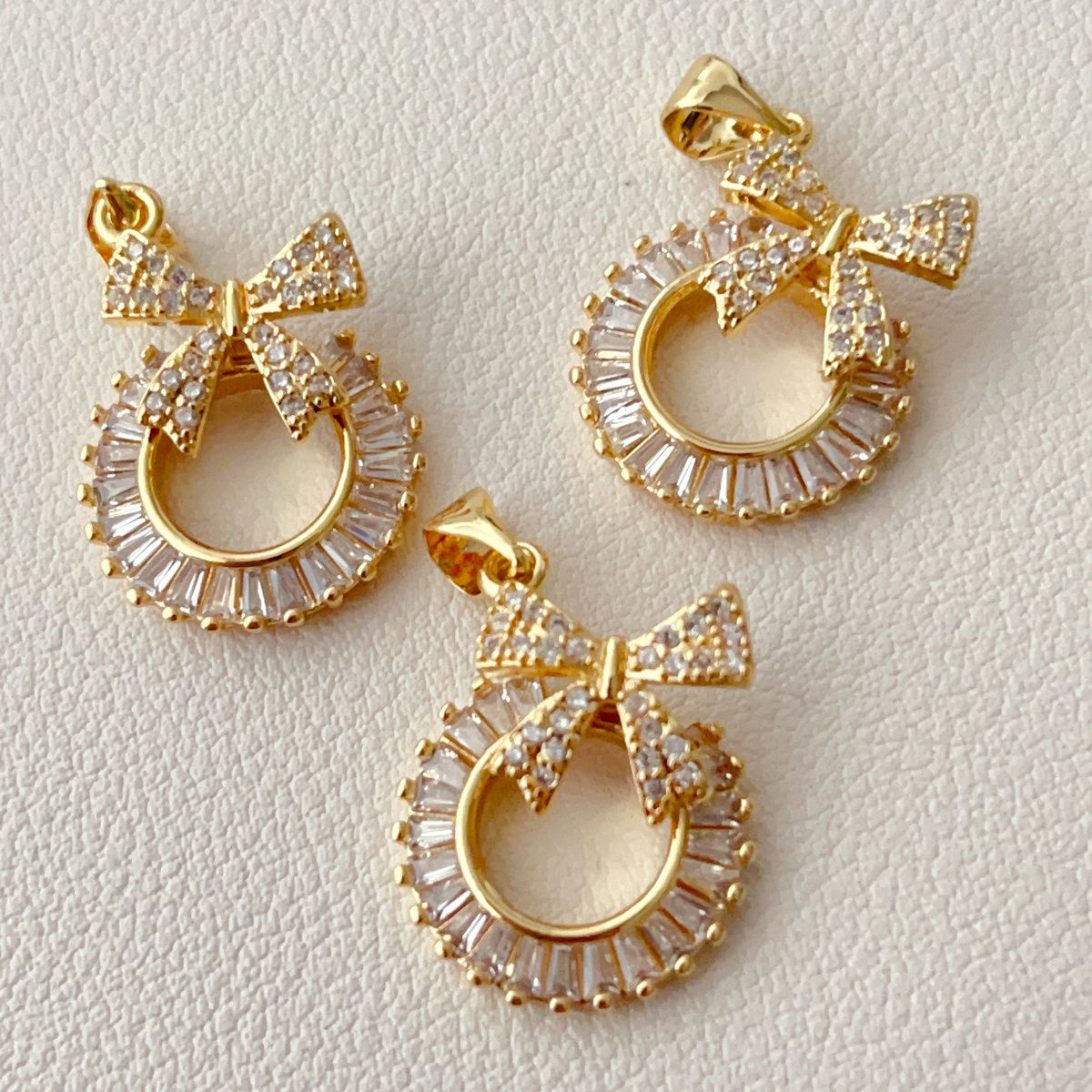 Pave bow charm