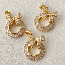 Pave bow charm