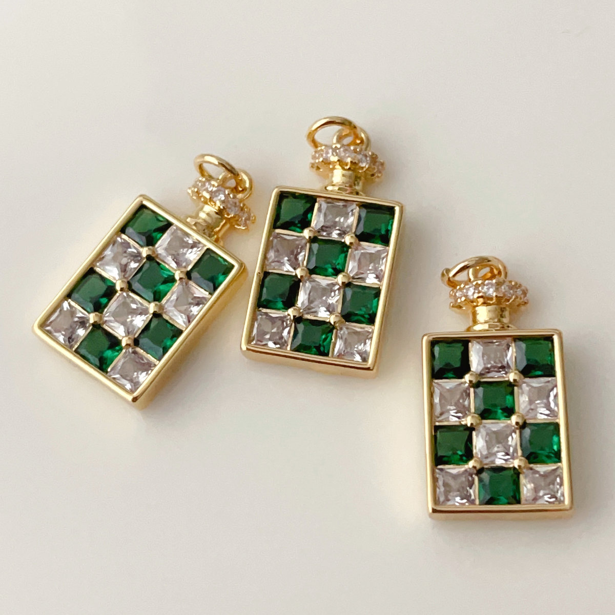 Green Perfume Bottle Charm