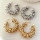 Metal spring hoops earrings