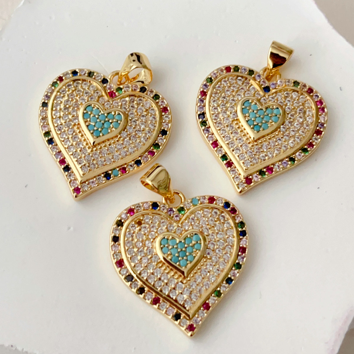 Pave heart pendant