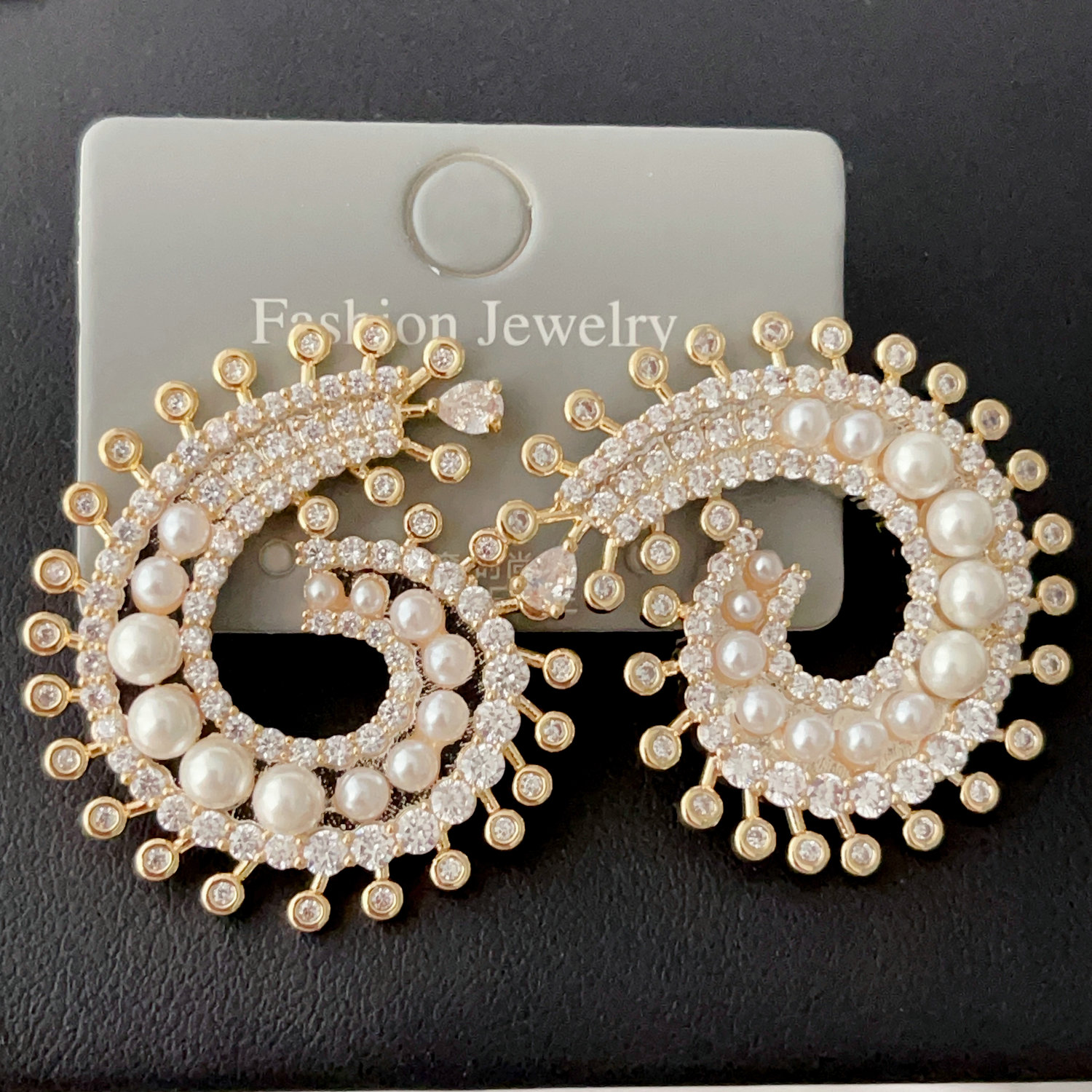 Pave S shape earrings