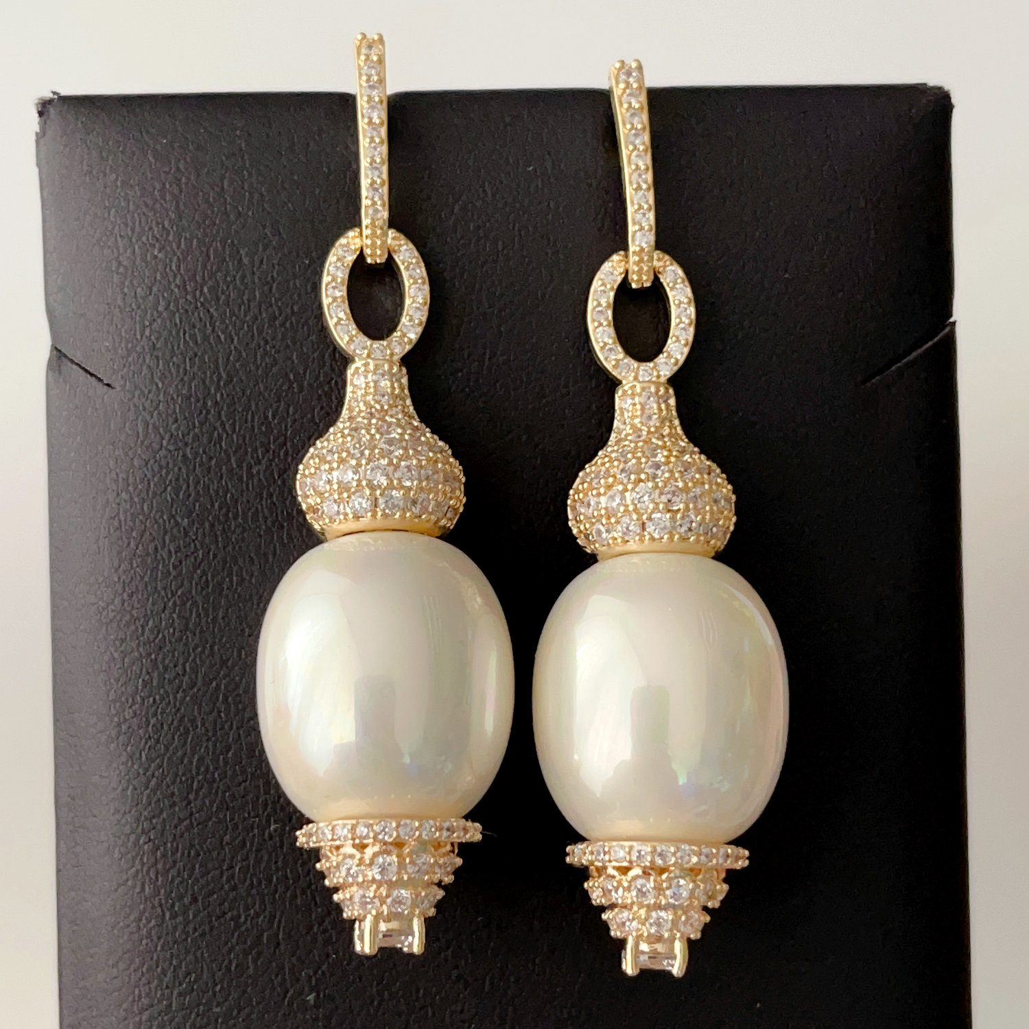 Long pearl earrings