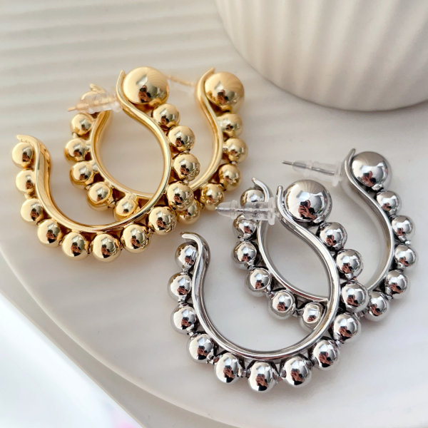 Ball hoops earrings