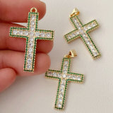 Green cross pendant