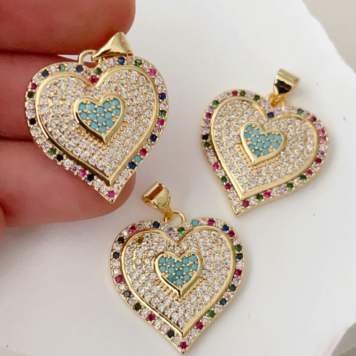 Pave heart pendant
