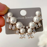 Pearl zircon earrings