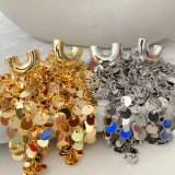 Bling round charm tassel earriings