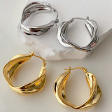 Metal hoops earrings