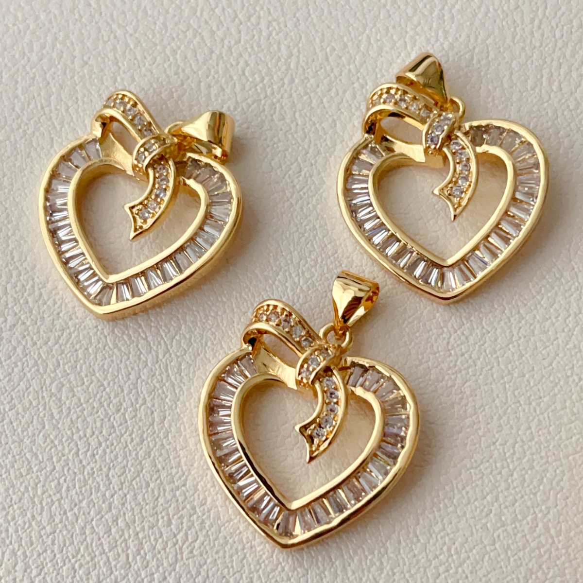 Pave heart charm