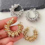 Metal spring hoops earrings
