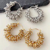 Metal spring hoops earrings