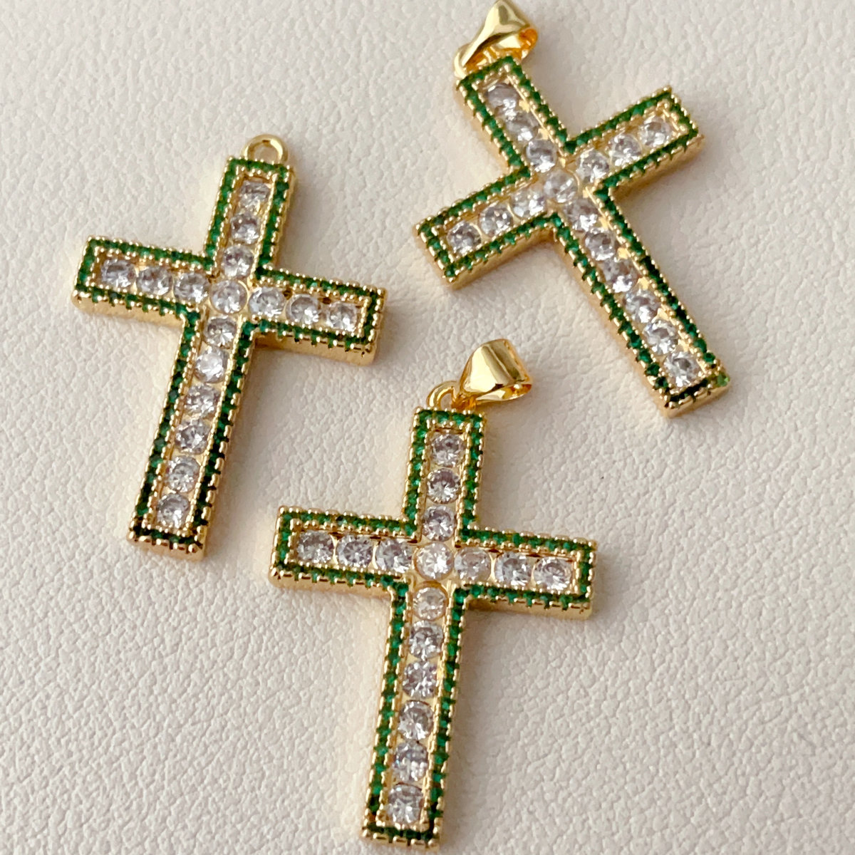 Green cross pendant
