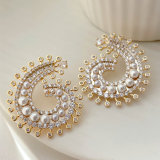 Pave S shape earrings