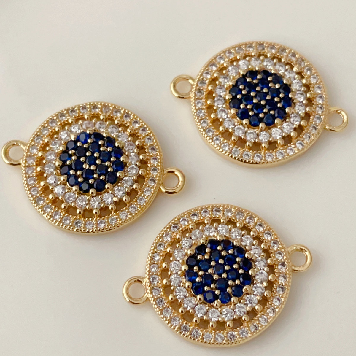 Pave eye connctor for bracelet